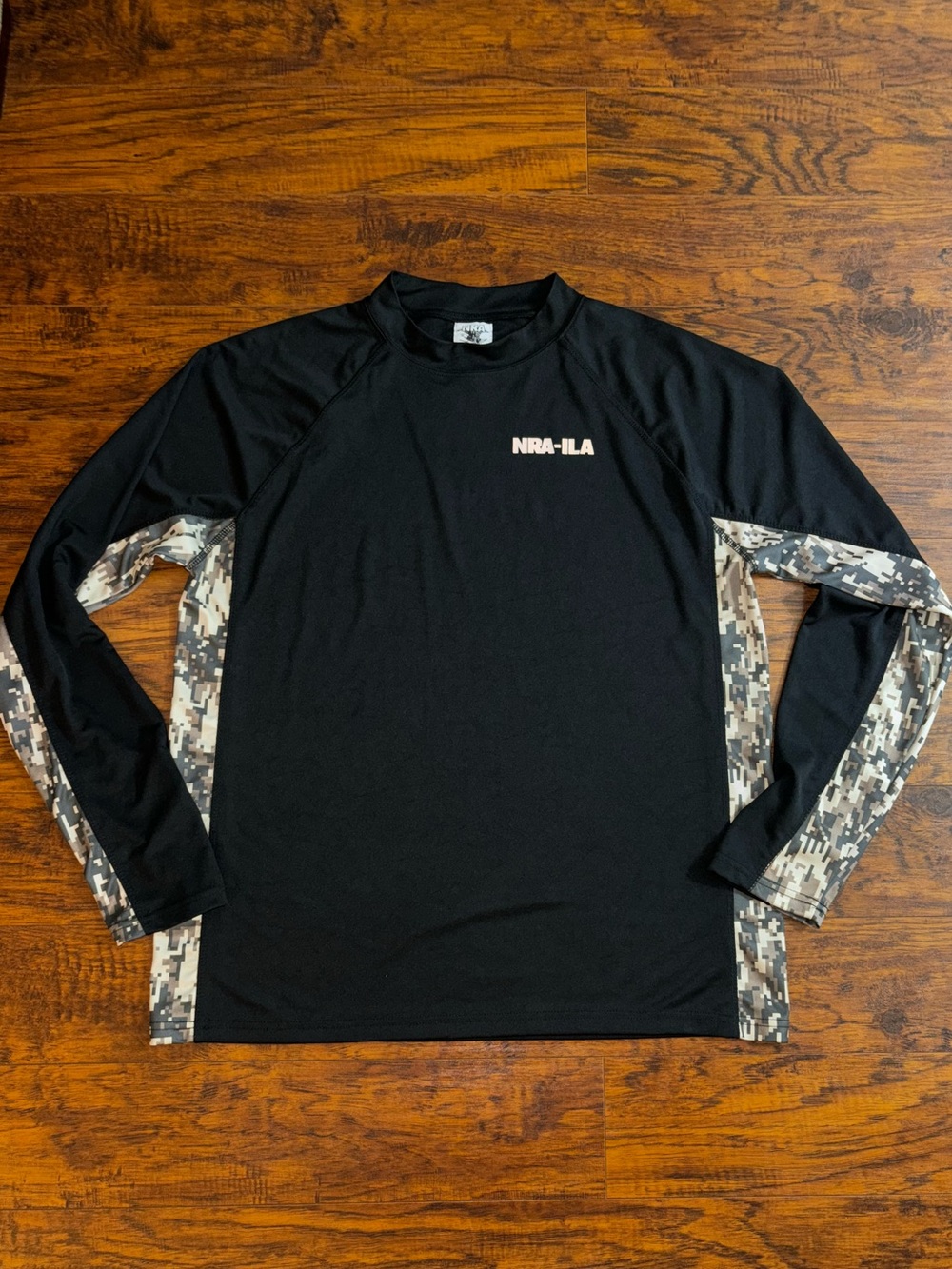 NRA-ILA National Rifle Association Black Shirt Digital Camouflage Long Sleeves
